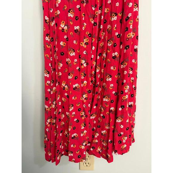 Gap Wrap Dress Small Women Maxi Pink Floral Cap Sleeve Y2K Romantic Fairy - Picture 7 of 9